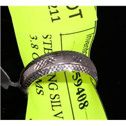 #0148 - STERLING SILVER FANCY BAND - 3.8 GRAMS