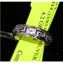 #0061 - STERLING SILVER GREEK BAND - 4.2 GRAMS