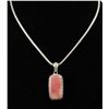 Image 1 : #9998 - 16" STERLING SILVER ROSE QUARTZ PENDANT