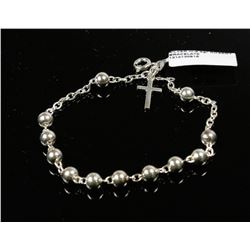 #0057 - 7" STERLING SILVER ROSARY BRACELET