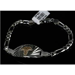#0035 - 8" STERLING SILVER MEDICAL BRACELET