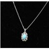 Image 1 : #0029 - 20" STERLING SILVER TURQUOISE PENDANT &