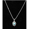 Image 1 : #0029 - 20" STERLING SILVER TURQUOISE PENDANT &