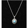 Image 1 : #0031 - 20" STERLING SILVER TURQUOISE PENDANT &