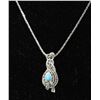 Image 1 : #0016 - 18" STERLING SILVER TURQUOISE PENDANT &