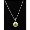 Image 1 : #0040 - 20" STERLING SILVER PERIDOT PENDANT &