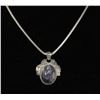 Image 1 : #0068 - 16" STERLING SILVER SAPPHIRE PENDANT &