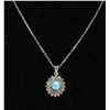 Image 1 : #0030 - 18" STERLING SILVER TURQUOISE PENDANT &