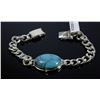 Image 1 : #0052 - 8"STERLING SILVER TURQUOISE BRACELET