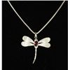 Image 1 : #0065 - 16" STERLING SILVER GARNET PENDANT &