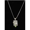 Image 1 : #0057 - 20" STERLING SILVER PERIDOT PENDANT &