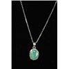 Image 1 : #0063 - 20" STERLING SILVER TURQUOISE PENDANT &