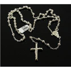 #0003 - 30" STERLING SILVER ROSARY - 30.0 GRAMS