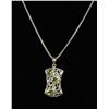 Image 1 : #0038 - 20" STERLING SILVER PERIDOT PENDANT &