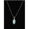 Image 1 : #0034 - 20" STERLING SILVER TURQUOISE PENDANT &