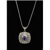Image 1 : #0008 - 25" STERLING SILVER AMETHYST PENDANT &