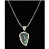 Image 1 : #0064 - 18" STERLING SILVER TURQUOISE PENDANT &