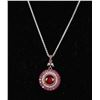 Image 1 : #0015 -20" STERLING SILVER RUBY PENDANT & NECKLACE