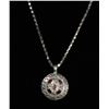 Image 1 : #0066 - 20" STERLING SILVER RUBY PENDANT &