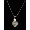 Image 1 : #0071 - 18" STERLING SILVER PEARL & RUBY PENDANT &
