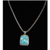 Image 1 : #0055 - 18" STERLING SILVER TURQUOISE PENDANT &