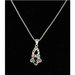 #0028 - 17" STERLING SILVER PENDANT & NECKLACE