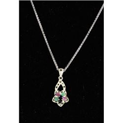 #0028 - 17" STERLING SILVER PENDANT & NECKLACE