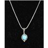 Image 1 : #0001 - 20" STERLING SILVER TURQUOISE PENDANT