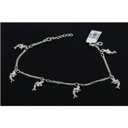 #0004 - STERLING SILVER ANKLE BRACELET - 5.5 GRAMS