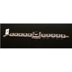 #0001 - 7" STERLING SILVER & ONYX BRACELET
