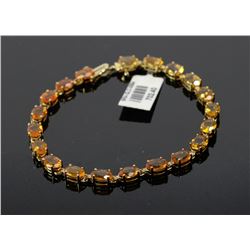#0054 - 7" 14K YELLOW GOLD YELLOW CZ BRACELET