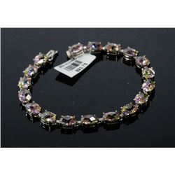 #0053 - 7" 10K WHITE GOLD CZ BRACELET - 14.3 GRAMS