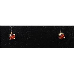 #0179 - 14K YELLOW GOLD GARNET(0.68CT) EARRINGS