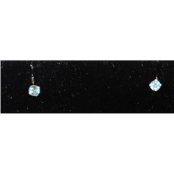 #0161 - 14K YELLOW GOLD BLUE TOPAZ EARRINGS