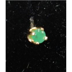 #0172 - 14K YELLOW GOLD EMERALD EARRING