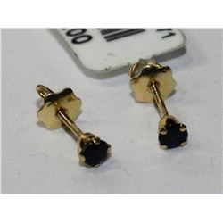 #0171 - 14K YELLOW GOLD SAPPHIRE EARRINGS