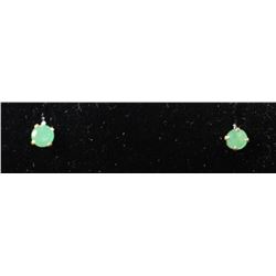 #0172 - 14K YELLOW GOLD EMERALD EARRINGS
