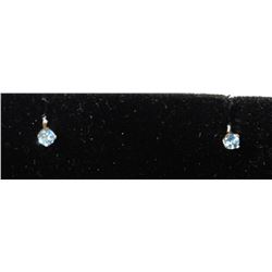 #0169 - 14K YELLOW GOLD BLUE TOPAZ EARRINGS