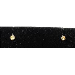 #0167 - 14K YELLOW GOLD EMERALD EARRINGS