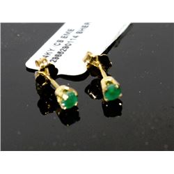#0172 - 14K YELLOW GOLD EMERALD EARRINGS