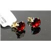 Image 1 : #0162 - 10K YELLOW GOLD GARNET EARRINGS