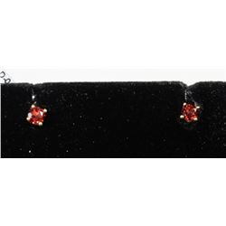 #0192 - 14K YELLOW GOLD GARNET EARRINGS