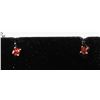 Image 1 : #0192 - 14K YELLOW GOLD GARNET EARRINGS
