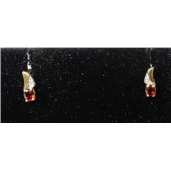 #0133 - 10K YELLOW GOLD DIAMOND(0.01CT) & GARNET