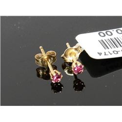 #0174 - 14K YELLOW GOLD PINK TOPAZ EARRINGS