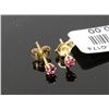 Image 1 : #0174 - 14K YELLOW GOLD PINK TOPAZ EARRINGS