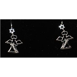 #0188 - 10K WHITE GOLD DIAMOND ANGEL EARRINGS