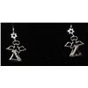 Image 1 : #0188 - 10K WHITE GOLD DIAMOND ANGEL EARRINGS