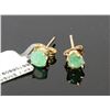 Image 1 : #0195 - 14K YELLOW GOLD EMERALD EARRINGS