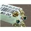 Image 1 : #016? - 14K YELLOW GOLD GREEN CZ STUD EARRINGS